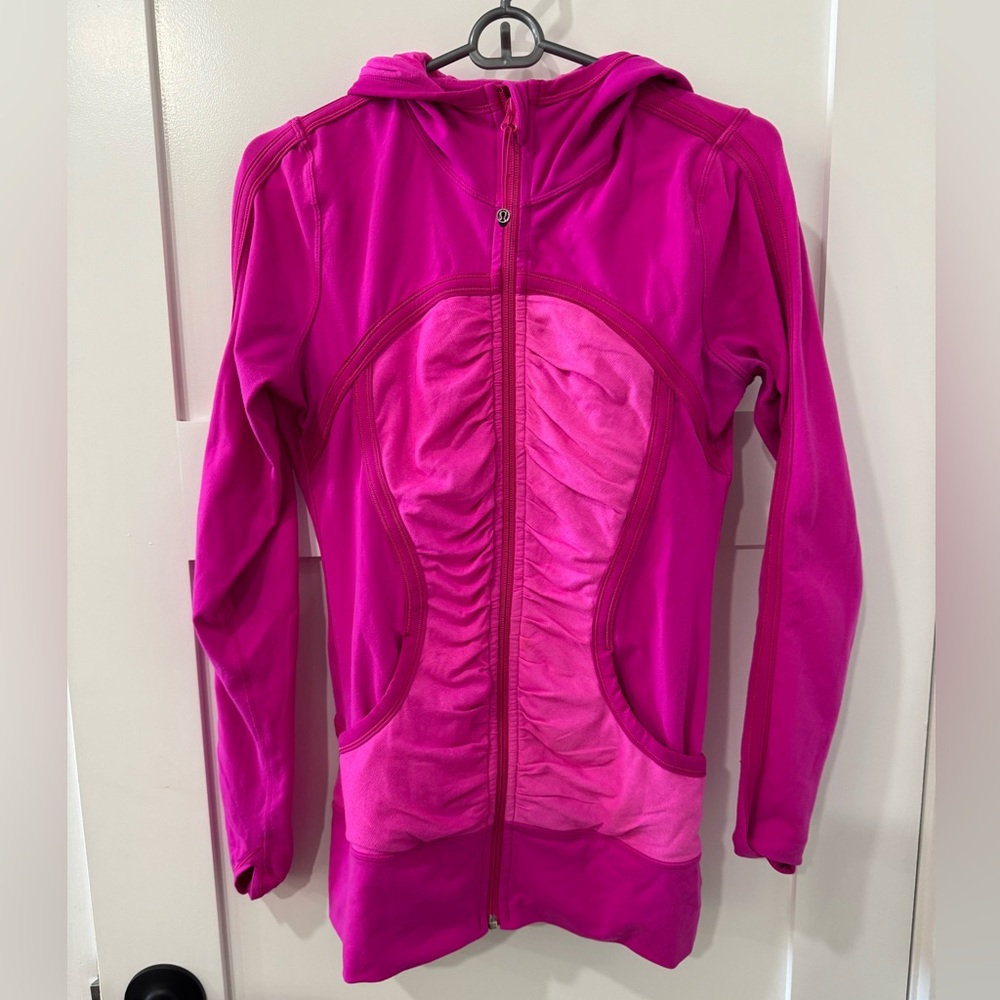 Lululemon Pure Balance Paris Pink Zip-Up Hoodie Jacket. Size 6 - Picture 2 of 7